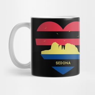 Arizona Skyline cityscape Heart Shape Birds Flying Sedona Mug